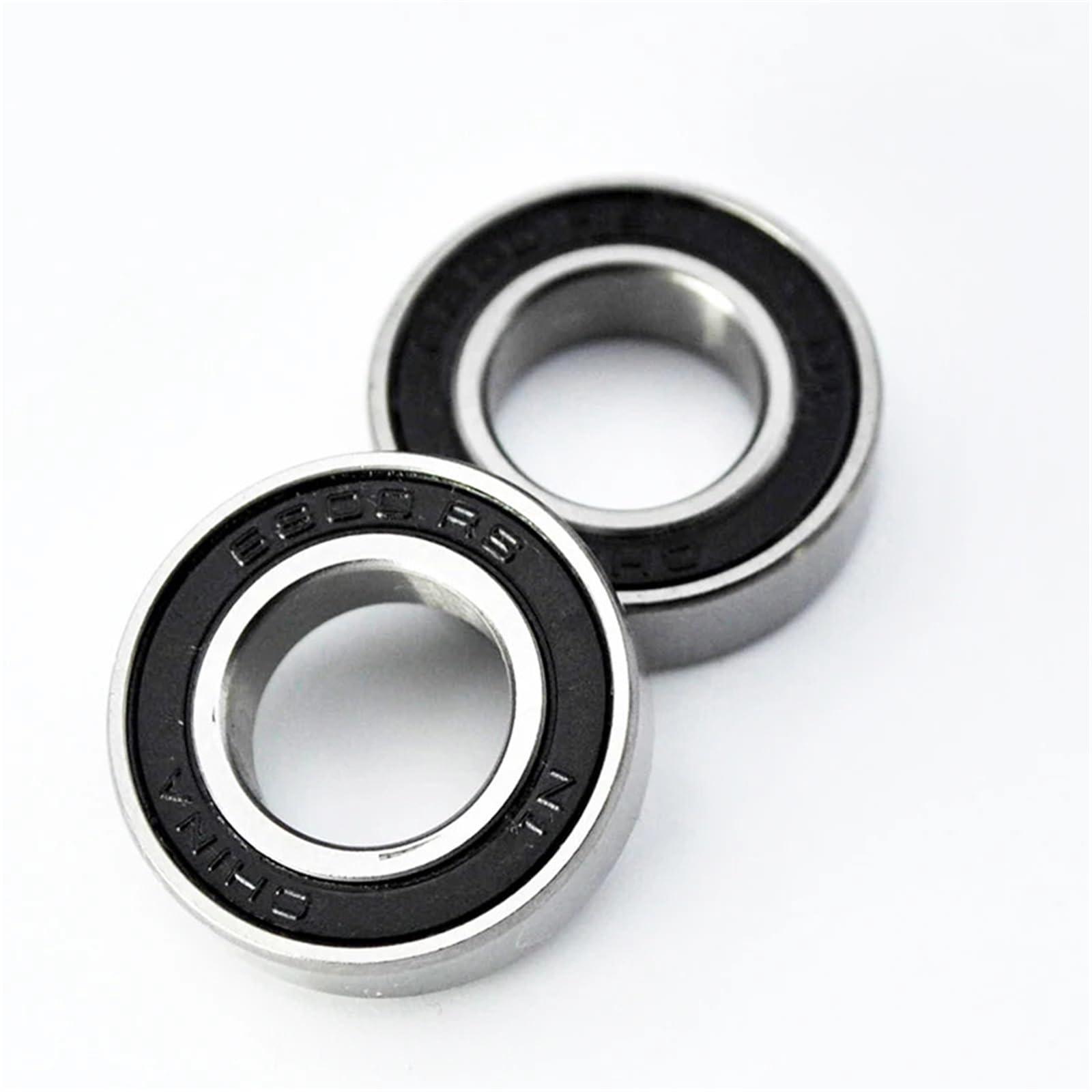 Lot de 2/10 roulements hybrides en céramique 6800 2RS - 10 x 19 x 5 mm - Nitrure de silicium 6800RS - Pour vélo - Diamètre intérieur : 10 mm - Roulement à billes (10 pièces)