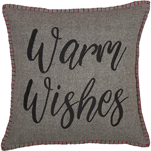 VHC-Brands-Anderson-Warm-Wishes-Text-Textured-Felt-Rustic-Christmas-Decor-Embroidered-Whipstitch-Square-18×18-Filled-Pillow-Cherry-Red VHC Brands Anderson Warm Wishes Text Textured Felt Rustic Christmas Decor Embroidered Whipstitch Square 18×18 Filled Pillow Cherry Red