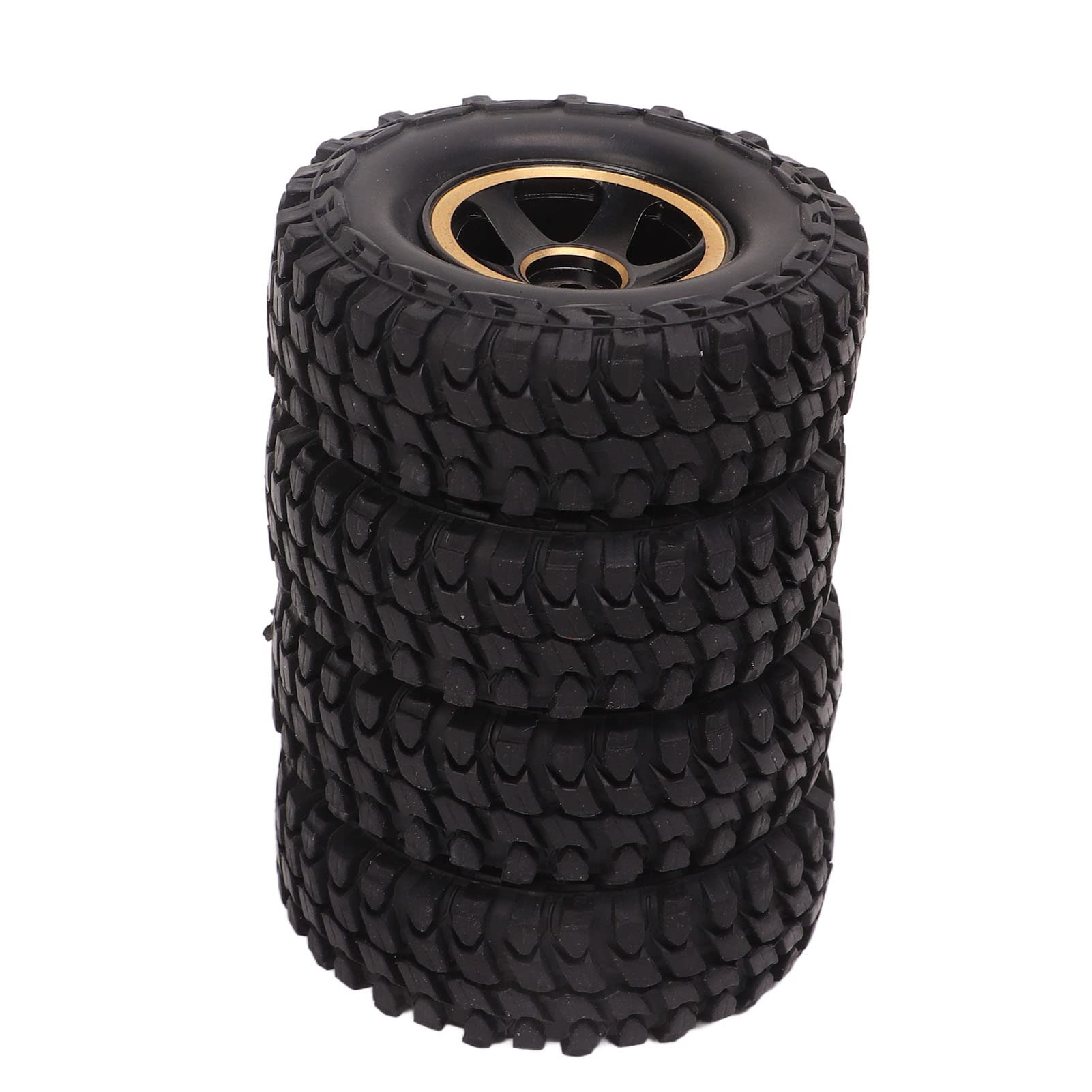 Fockety 4 Pezzi da 1,0 Pollici in Scala 1/24 Pneumatici e Ruote per Auto RC, Pneumatici Fuoristrada con Ad Alta Presa, Pneumatici in Gomma RC di Ricambio per Auto RC FMS FCX24