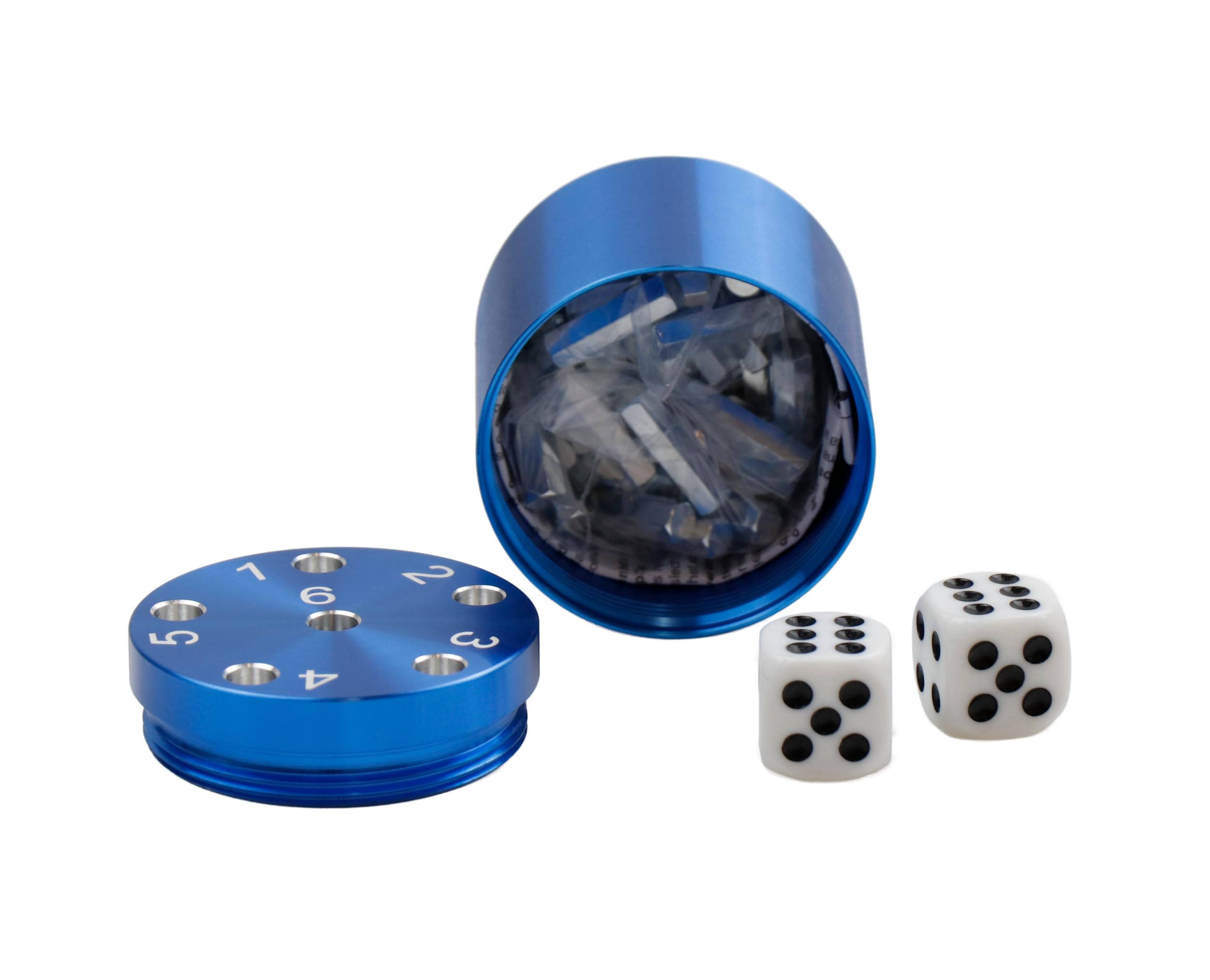BestSaller 3005 'SUPER SIX' Aluminum, 36 Spielstäbchen & 2 Würfel, blau (1 Stück)