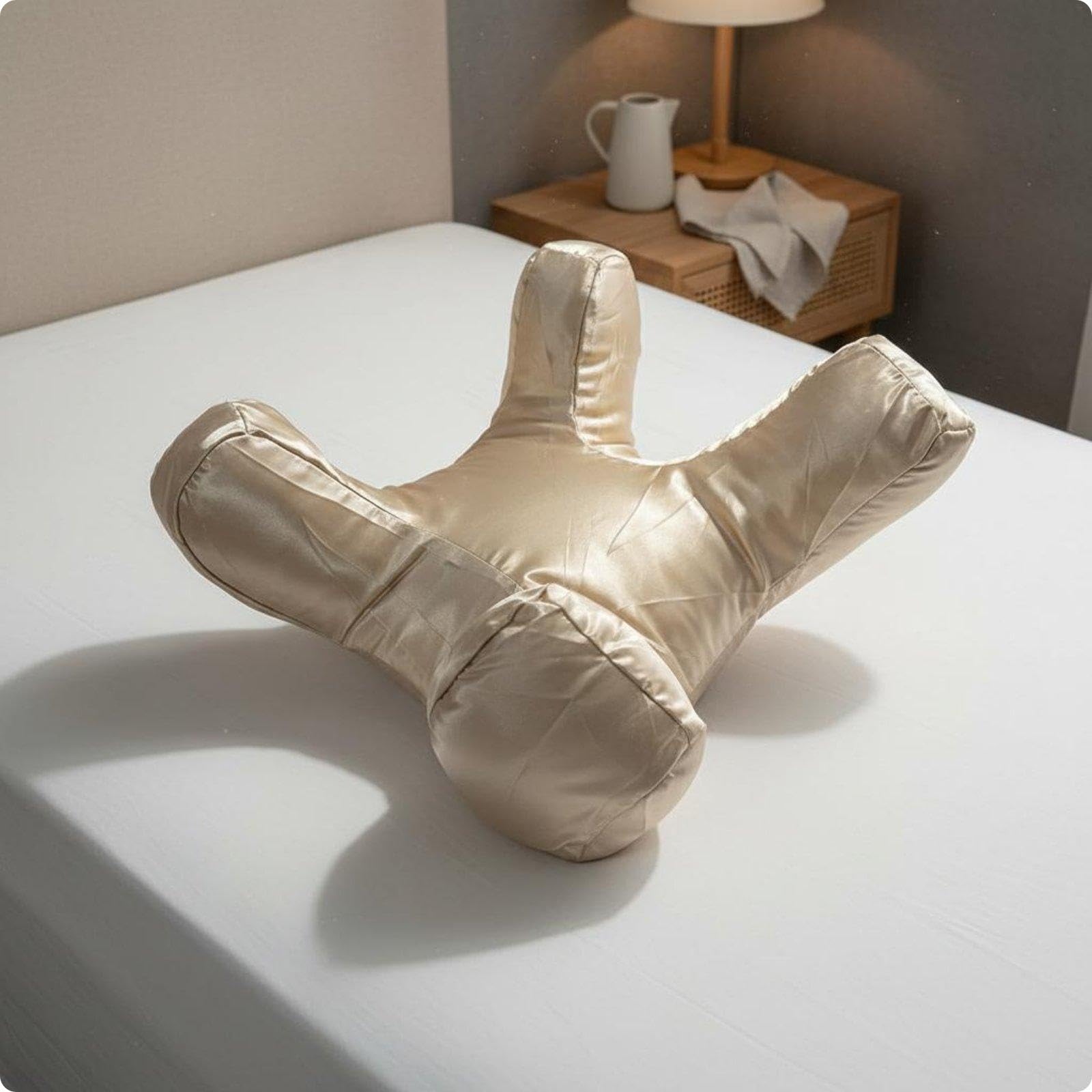 ZELPHORA Wrinkle-Reducing Pillow Zero Pressure Slow Responsive Gentle Support for Travel Gold Cotton-Filled-image-13