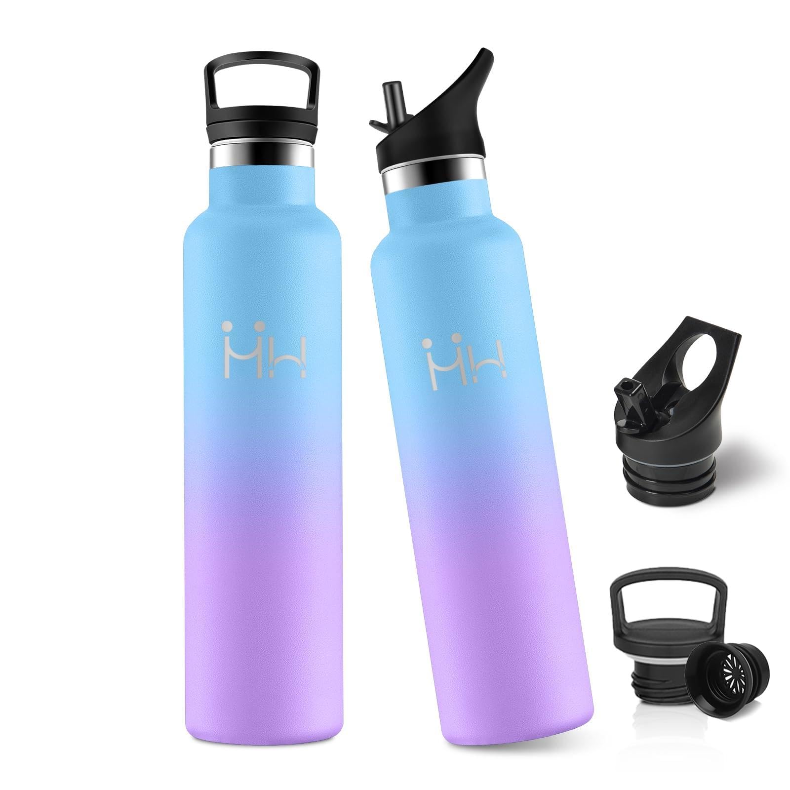 JAPORIA Insulated Flask, 1 Litre, Leak-Proof Water Bottle, Drinking Bottle with Straw, One-Hand Opening, BPA-Free, Suitable for Carbonated Drinks, Thermos Flask for Camping, Travel, Sports