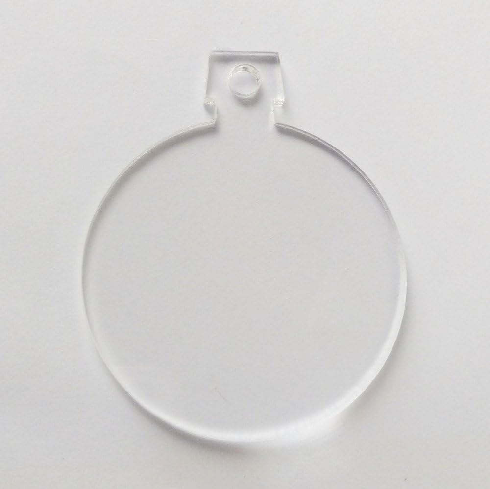 10PCS of Acrylic Christmas Ornaments Keychain Blanks,Laser Cut Key Chains, Blank Round Soto (3.5")