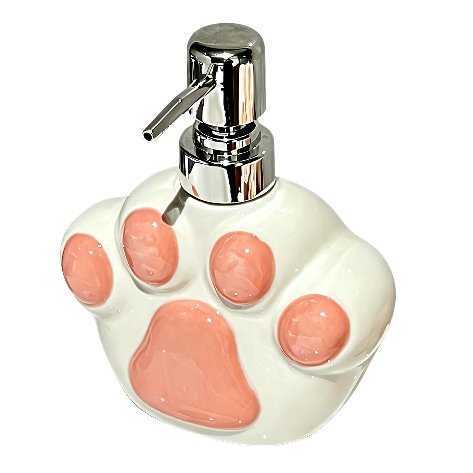 Charm Ceramic Paws Soap Dispenser Refillable Liquid Lotion Container Bottle for Bathroom Countertop Decoration Ceramic Dispenser
