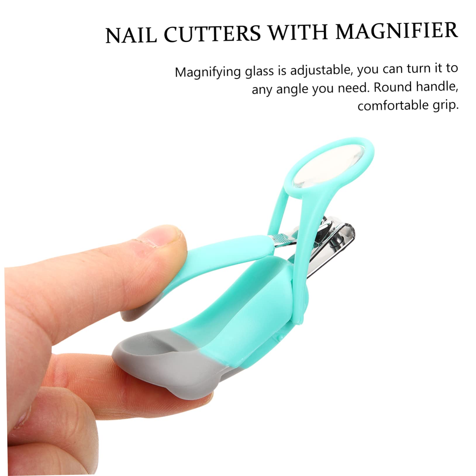 ibasenice 5piezas Cortaúñas De Acero Inoxidable Con Lupa Portátil Para Pedicura y Manicura Diseño Ergonómico Para Adultos y Seniors Fácil De Usar y Limpiar