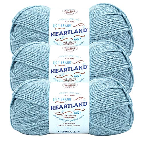 Image of Lion Brand Yarn Heartland Yarn, Worsted-Weight Yarn for Knitting, Crocheting, and Crafting, 3 Pack, Voyageurs