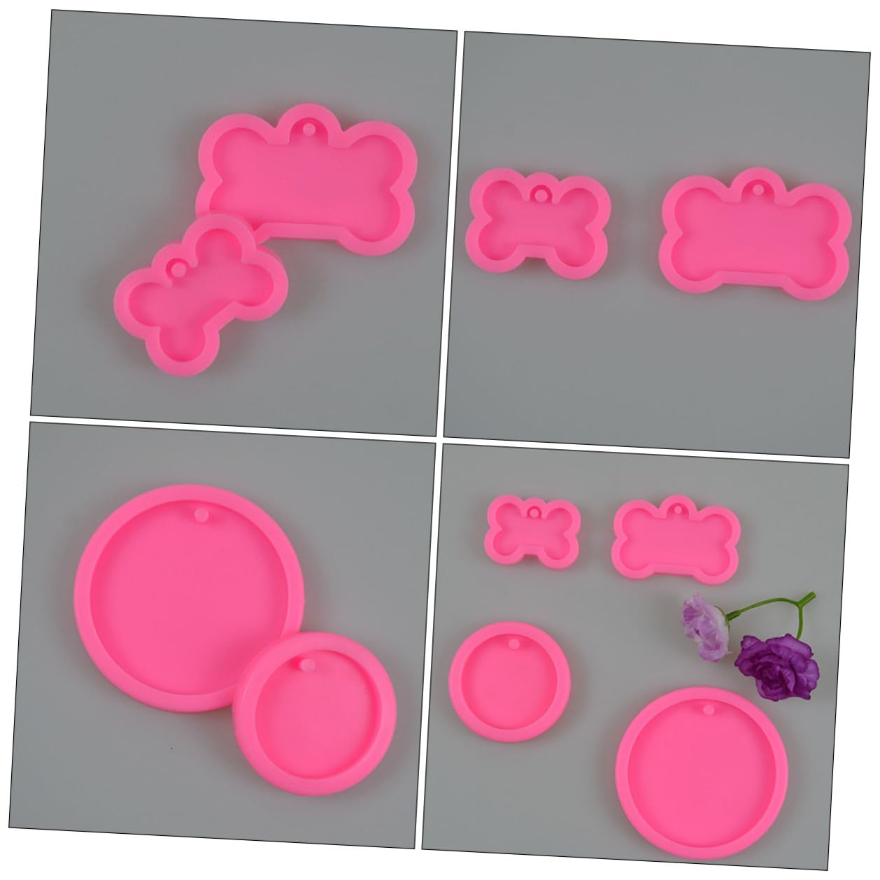 3 Set Stampo in Silicone Forma Osso Per Dolci E Portachiavi E Resistente Per Creazioni Da Te Per Regali Personalizzati 4 Pezzi*3