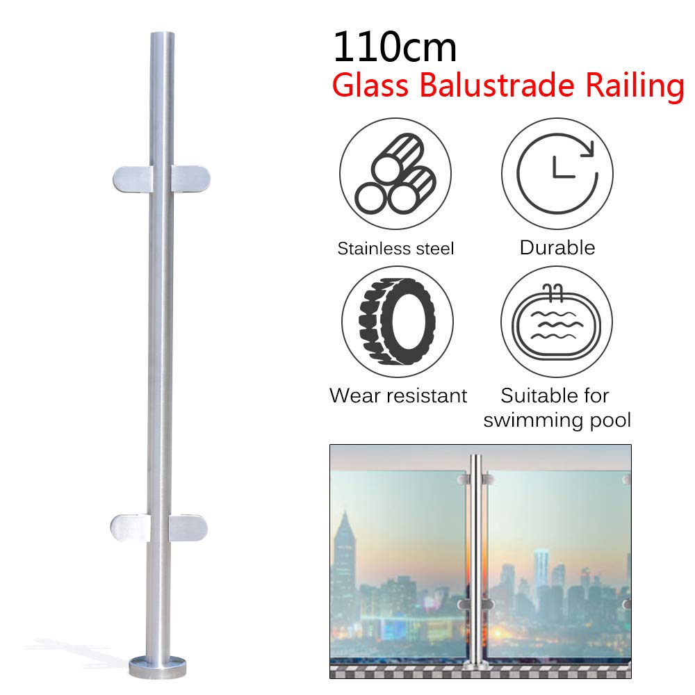 XINZI Pali Per Ringhiere In Vetro In Acciaio Inox 304 – Per Balconi, Terrazze, Piscine, Altezza 85 Cm