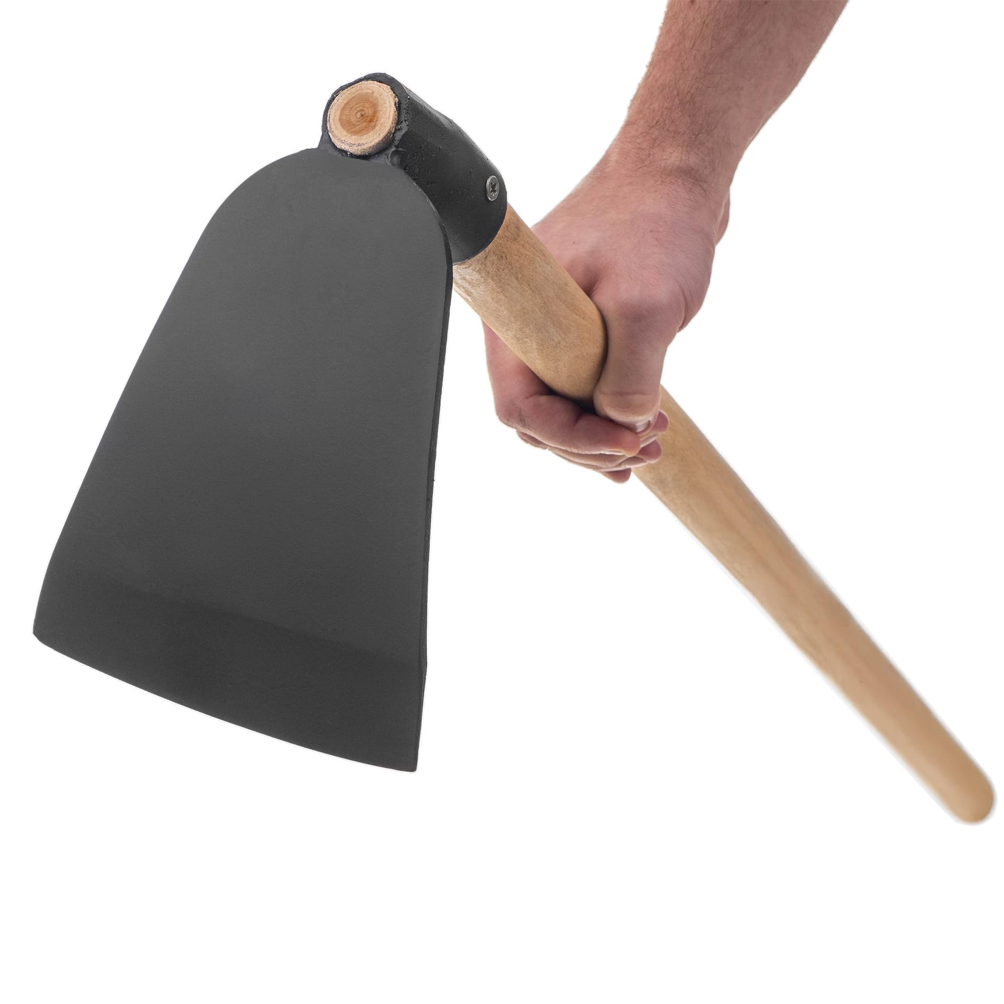 KADAX Gartenhacke mit langem Holzstiel und robustem Stahlblatt, Hacke aus geschmiedetem Stahl, Pflanzhacke für Gartenarbeit, Unkrauthacke (mit Stiel)