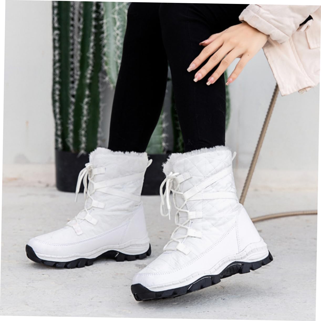 Stivaletti Invernali Caldi con Fodera Plush Scarpe Antiscivolo per Boots Outdoor Fashion e