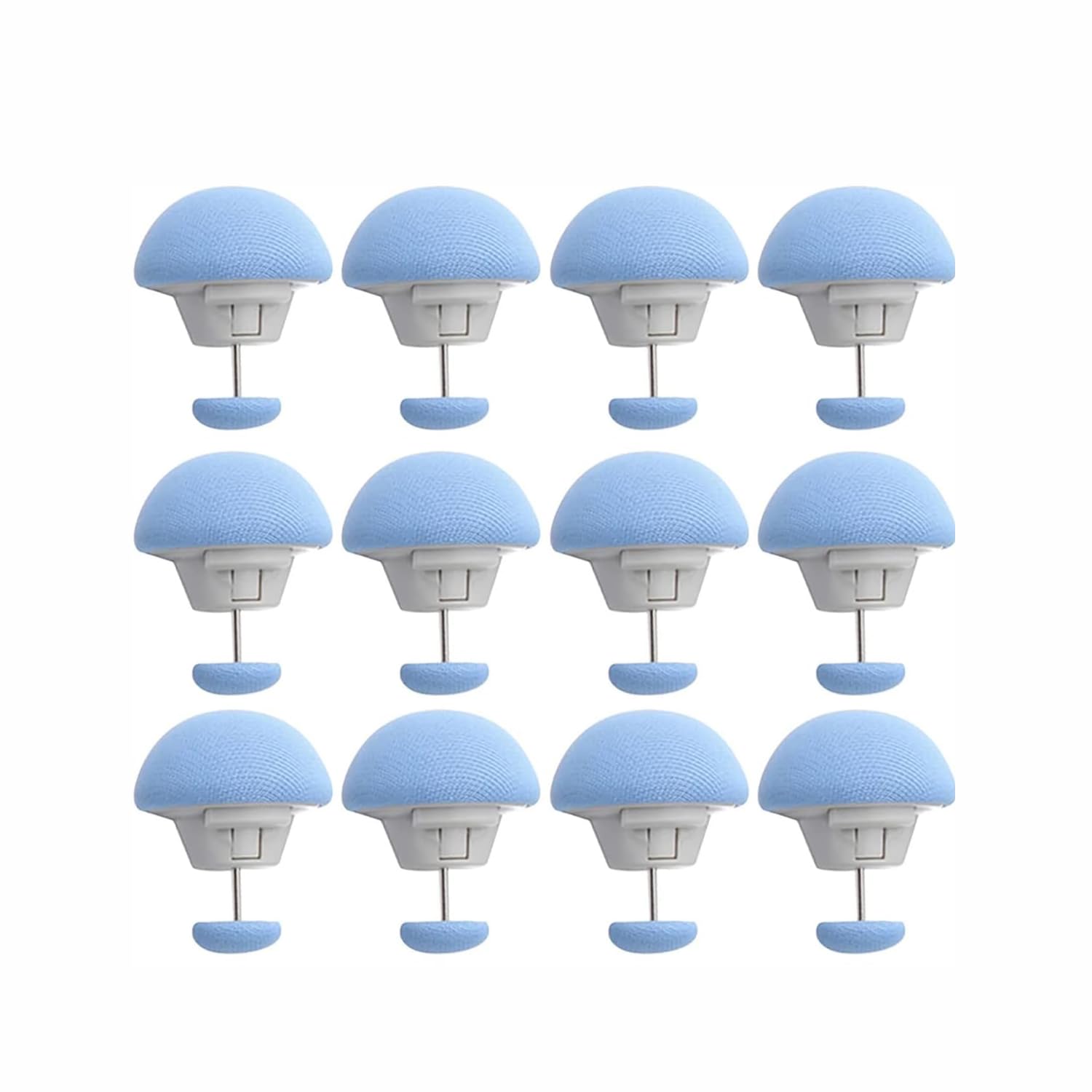 aDai Duvet Pin Duvet Clips | Comforter Clips | Double-Sided Pin Fasteners with Soft Fabric Material | Clips with Long & Short Nails for Duvet Covers, Quilts, Cushions, Curtains | Blue | Pack of 12