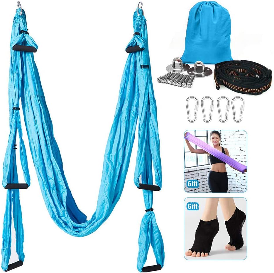 Yoga Swing,Aerial Yoga Swing Set Slightly Malleable Protect the Skin Ultra Strong Antigravity Yoga Hammock/Sling/Inversion Tool for Gym,Home
