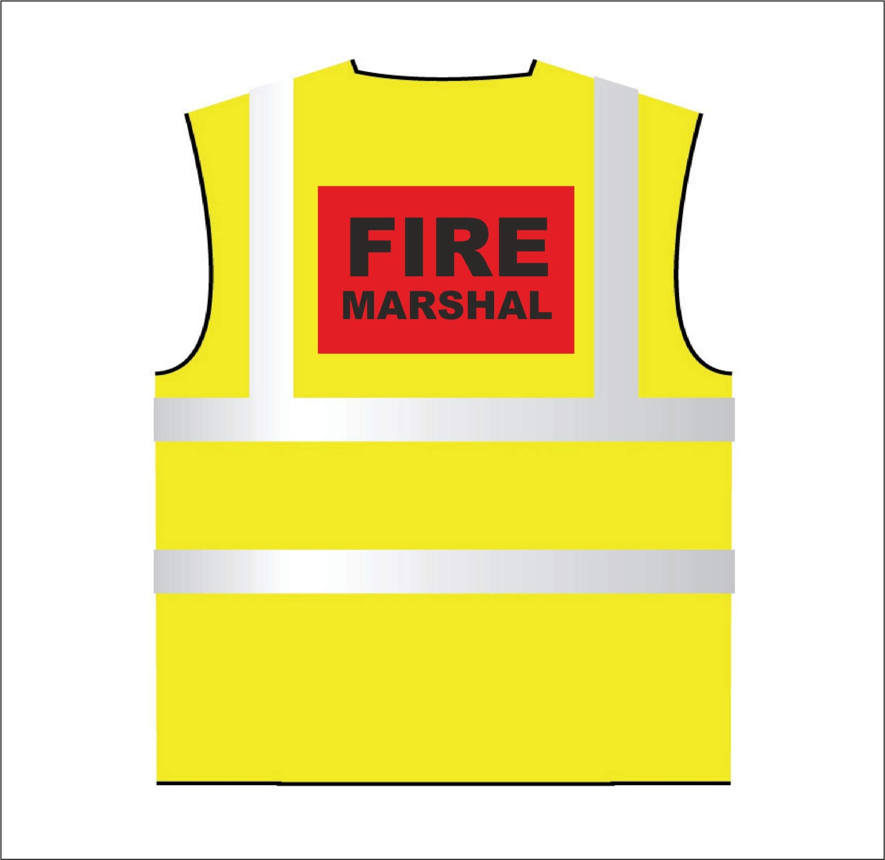 Hi Visibility Vest"FIRE MARSHALL" EN471 Printed Workwear Waiscoat (XXXL, Yellow)