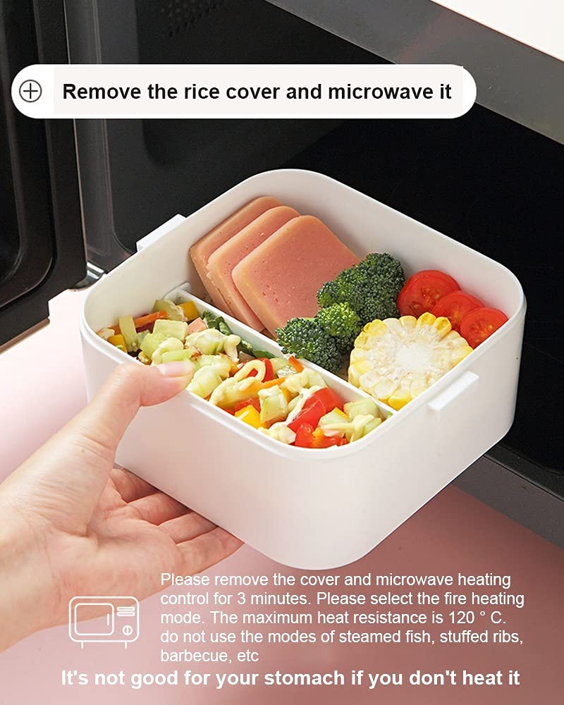 Boîte à déjeuner portable avec récipients alimentaires séparés – Idéale pour une utilisation au four à micro-ondes – Convient aux étudiants et aux adultes – Rangement de style bento pour les déjeuners