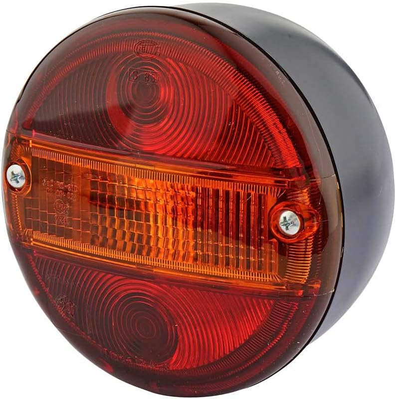HELLA Fanale Posteriore Universale 2SE 001 685-221 - 12/24V, Rosso/Giallo, Con Spina Piatta