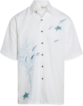 Bamboo Cay Mens Embroidered Flying Turtles Casual Button-Down Shirt