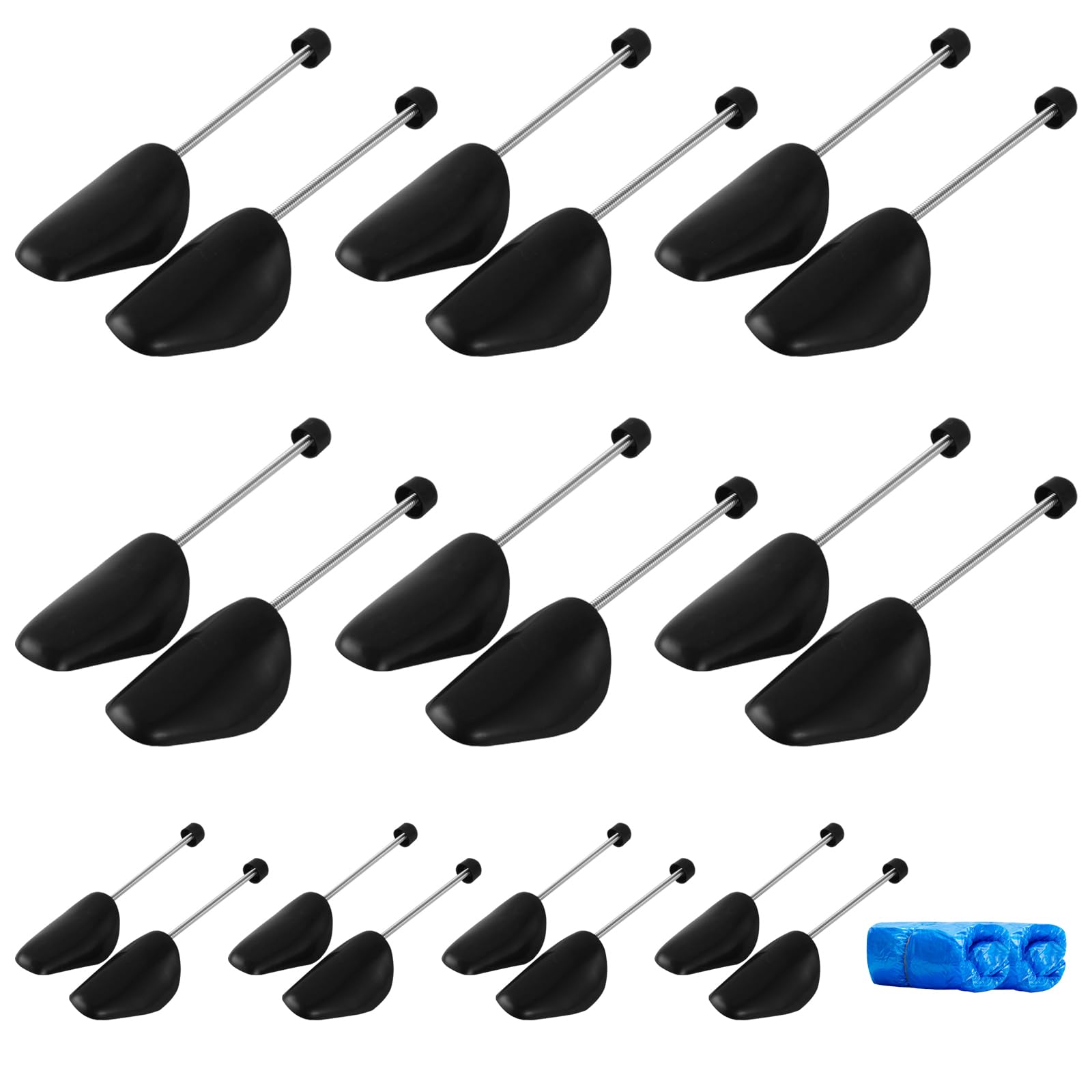 RAINBOWSTREET 10 Pares Horma de plástico para hombre - Horma ajustable, arrugas, US tamaño 6.5-12.5, cubierta de zapatos gratis, adecuado para zapatillas de deporte, zapatos de cuero, zapatos casuales