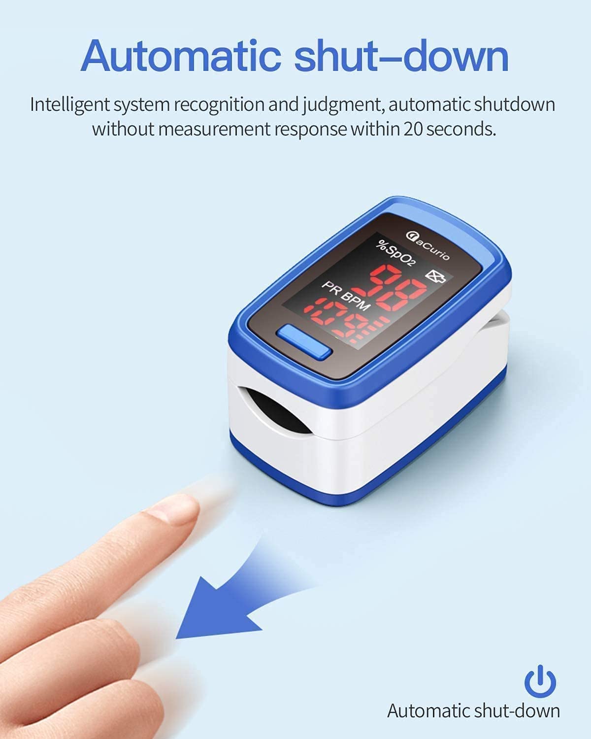 [2022] aCurio Pulse Oximeter Blood Oxygen Monitor Finger AdultsPulse