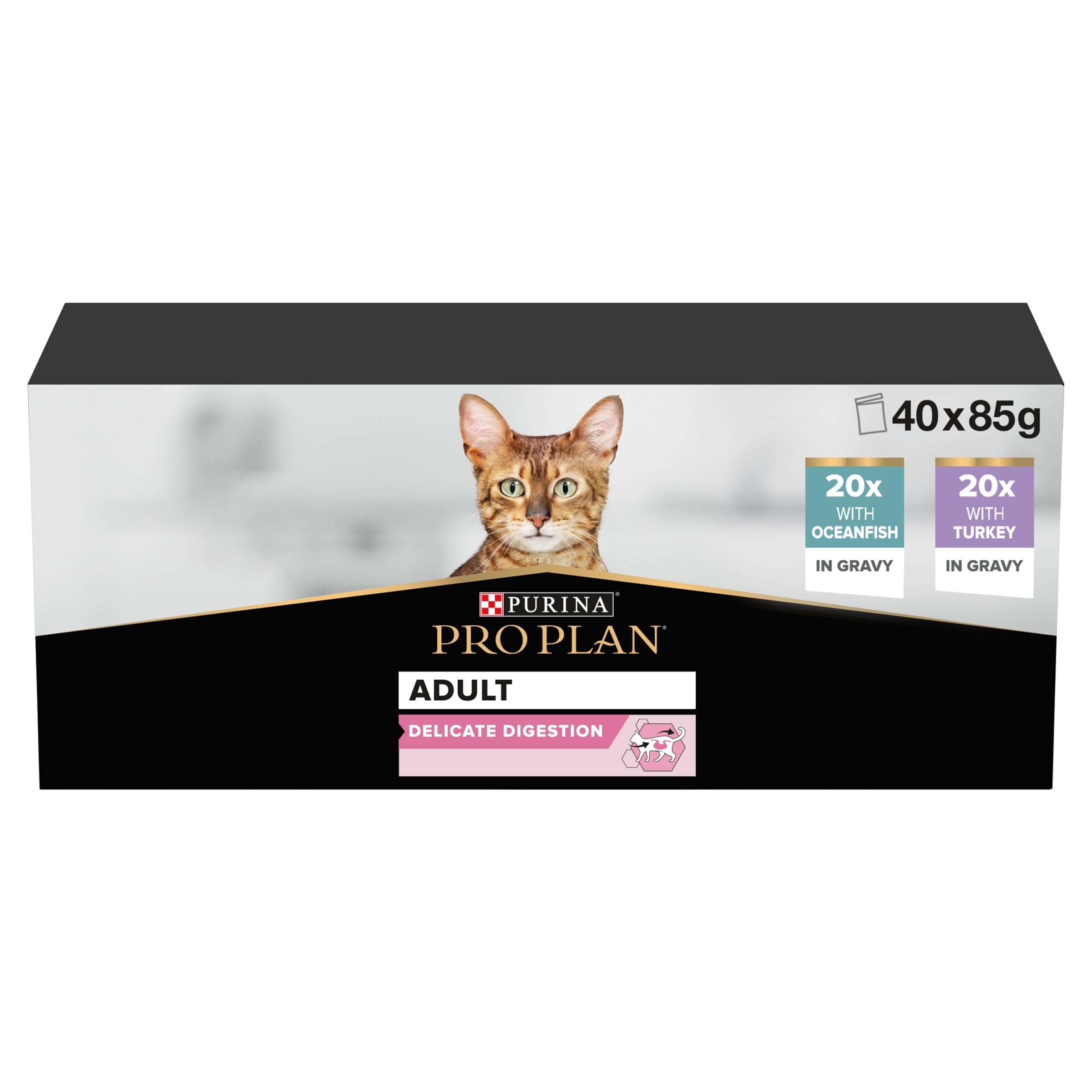 Pro Plan Adulto Delicado Digestión Pavo Pescado Salsa 40x85g