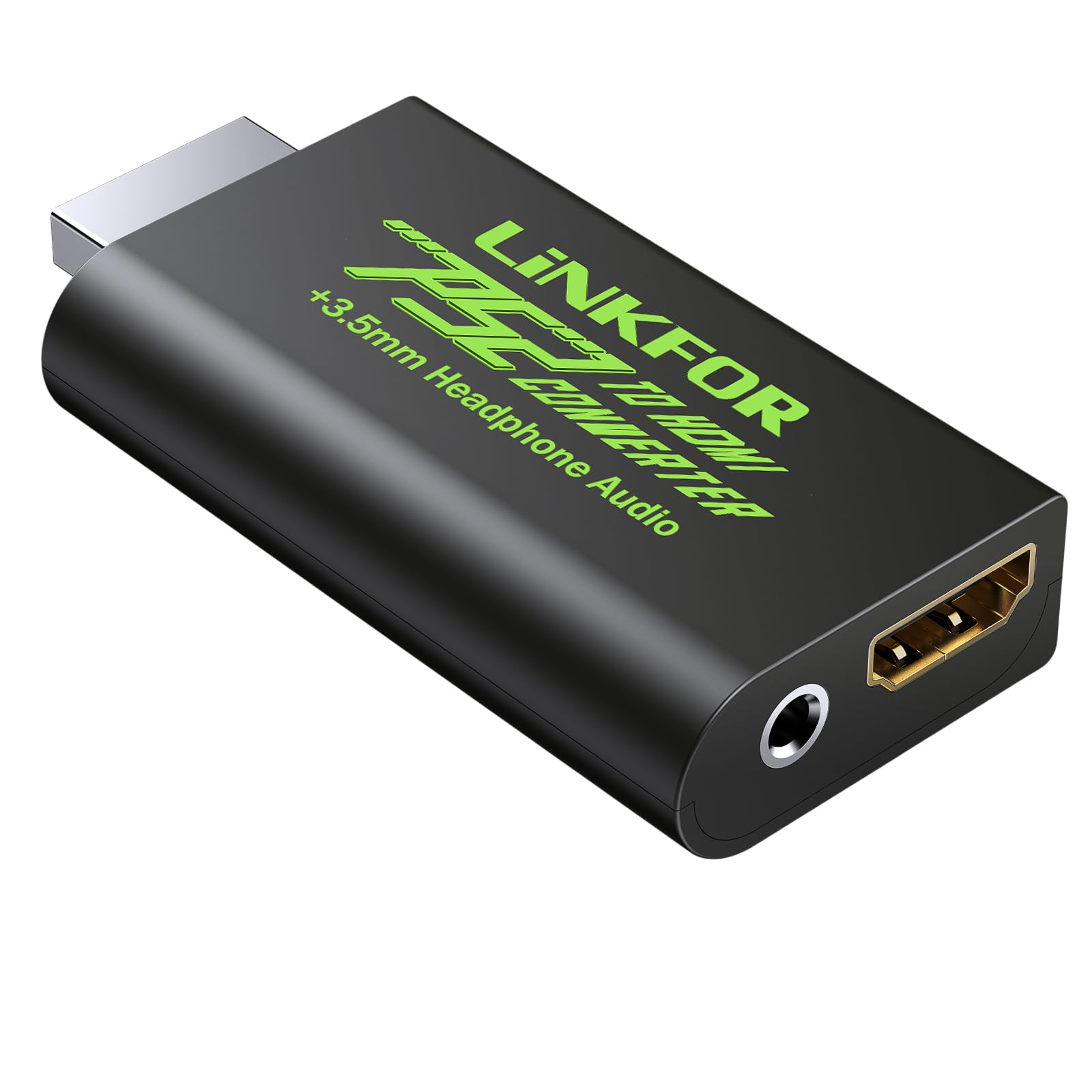 LiNKFOR PS2 to HDMI Converter for Sony Playstation PS2 to HDMI Adapter  with Headphone Audio Jack for HDTV HDMI Monitor, Black