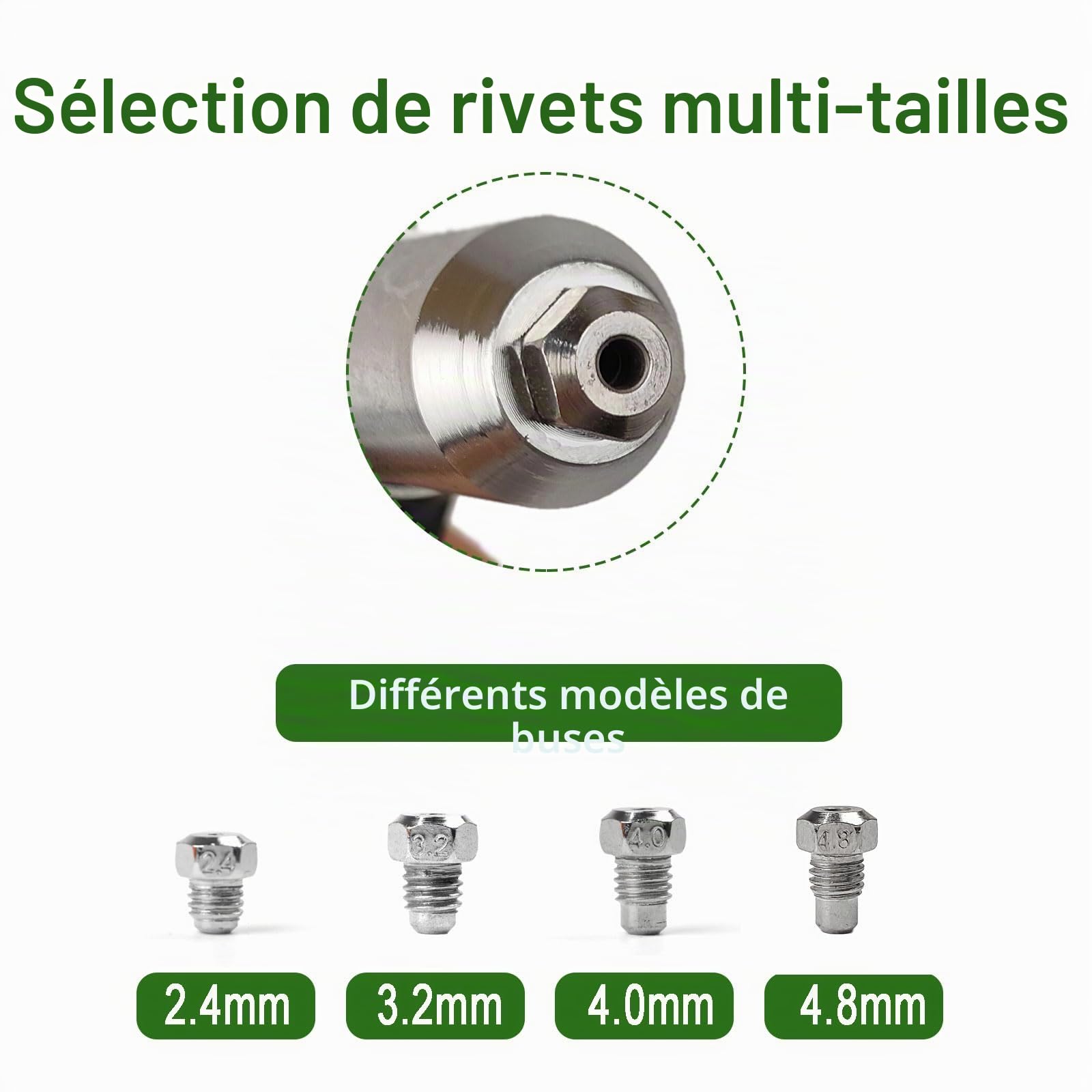 Adaptateur pour Pistolet à Rivet, Adaptateur de Pistolet à Rivet Électrique, Accessoire de Rivet pour Perceuse Sans Fil et Électrique