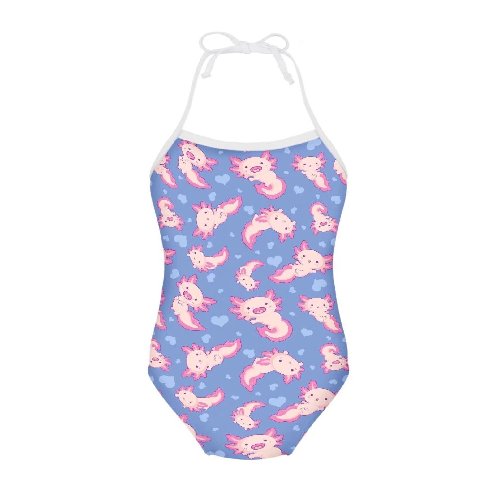 Girls One Piece Swimsuit Beach Bathing Suit Toddler Floral Halter Straps Swimwear for 1-10 Years
