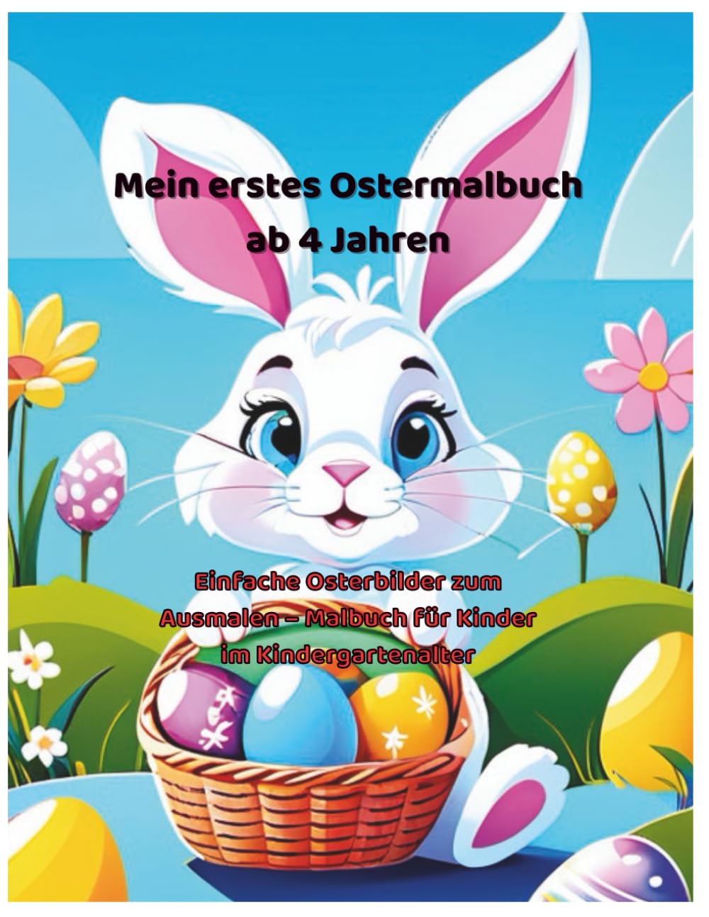 Mein erstes Ostermalbuch ab 4 Jahren: Einfache Osterbilder zum Ausmalen – Malbuch für Kinder im Kindergartenalter (Fröhliche Malbücher für Kinder)