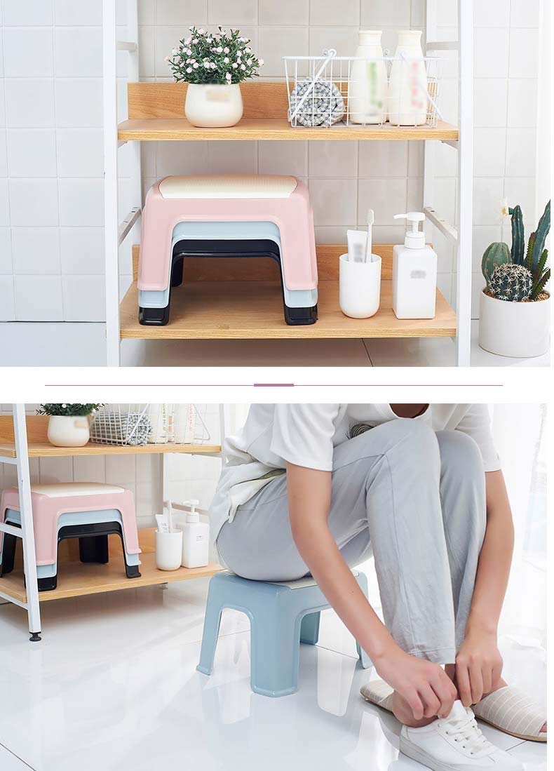 Sunlit Tritthocker Für Badewanne & Bett – Chenille-Bezug, Rutschfest, Trägt 250 Kg, 35,6x27,9 Cm