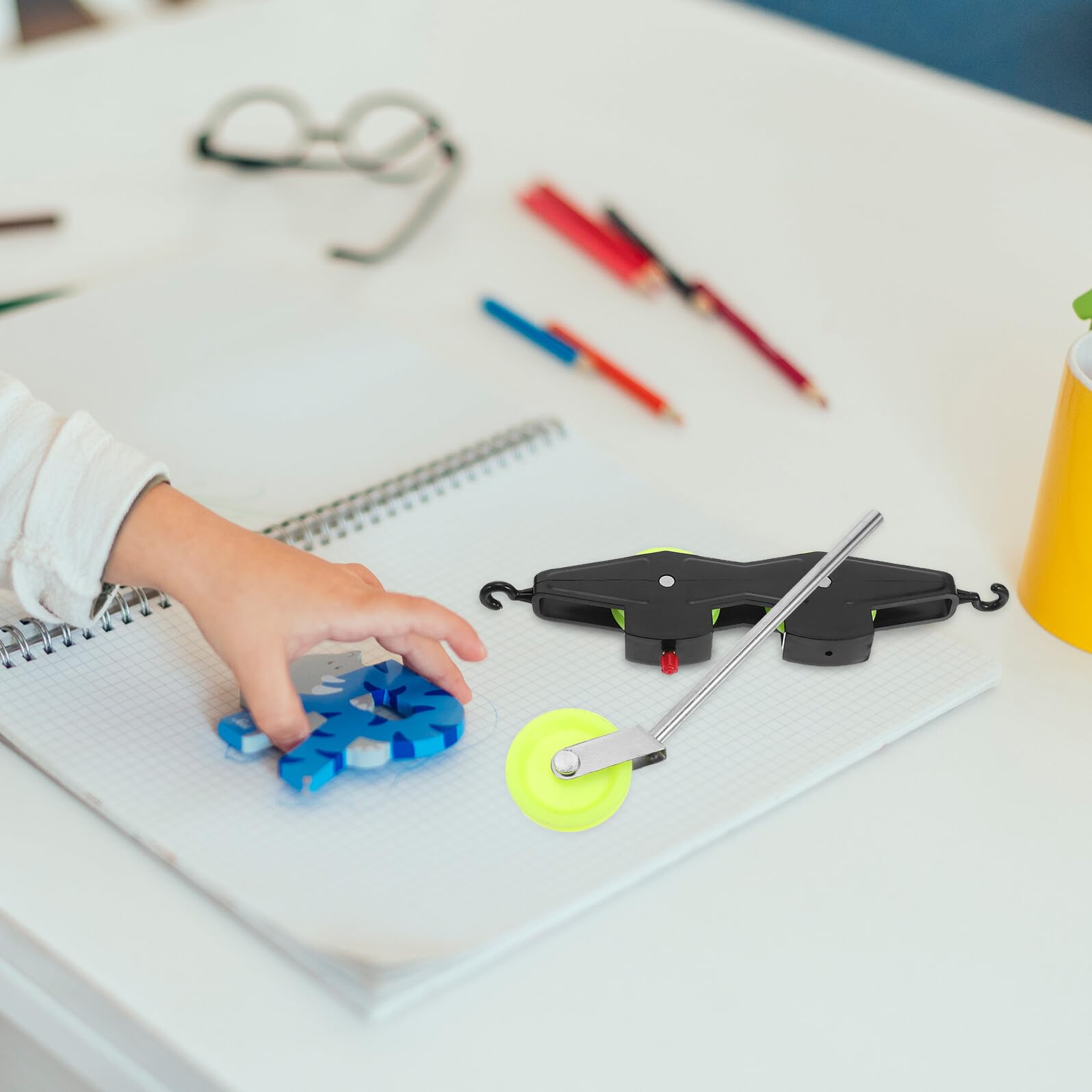 Juego de Poleas Educativas Ajustable para Experimentos Científicos Sistema de Elevación Poleas Fijas y Móviles de Hierro y Plástico Equipo de Física para Laboratorio Escolar