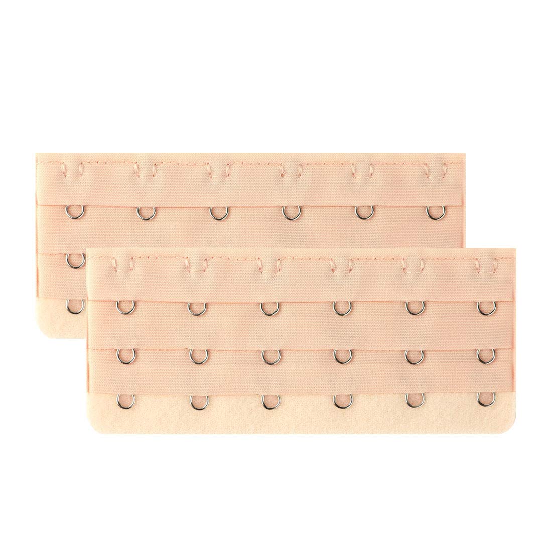 Uxcell Women's Skin Color Sourcing Map Lady Pink Bra Strap Extension 3 Rows 5 Hooks Underwear Buckle 5 Pcs