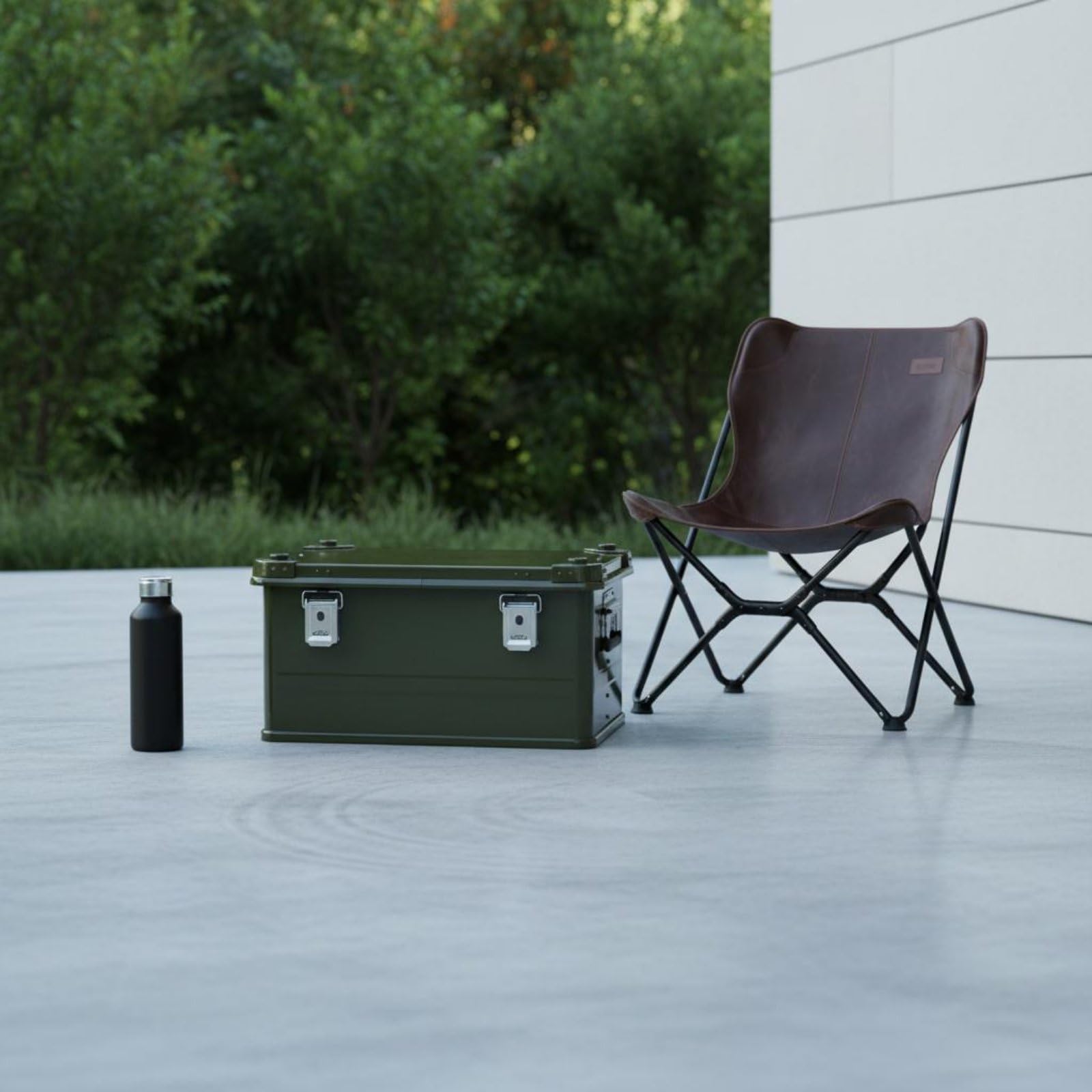 Aluminum Storage Trunk Alu Kiste Aufbewahrungsbox Transportkiste Werkzeugkoffer mit Verstärkter Nietenkonstruktion Und Stabilem Rahmen mit, Grün, 30L