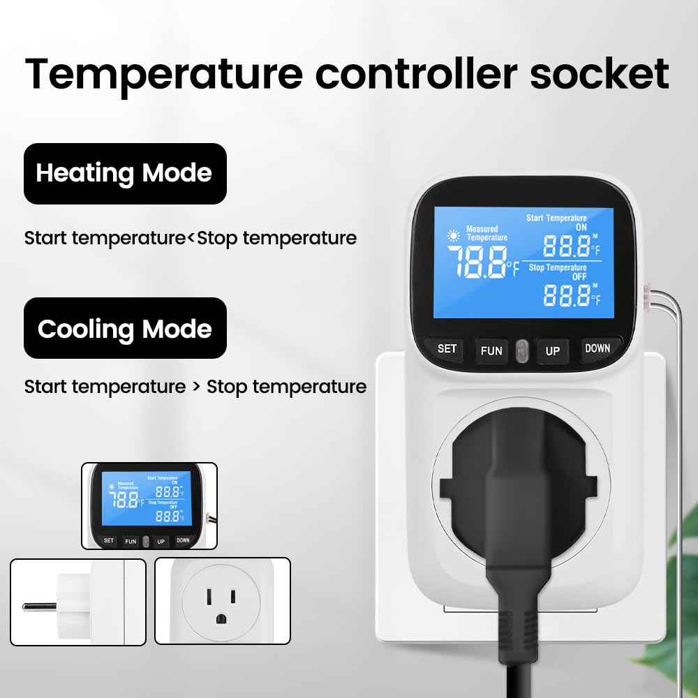 Snapklik.com : Diymore Plug In Digital Thermostat Temperature ...