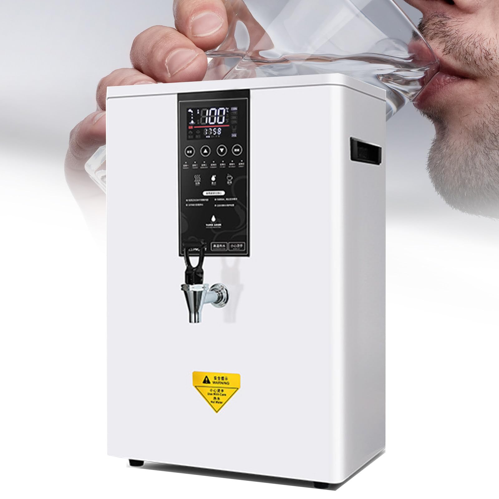 Distributeur d'eau chaude instantané - Chaudière à eau commerciale automatique avec écran LCD, design mural, capacité de 80 L, idéal pour la maison et le bureau