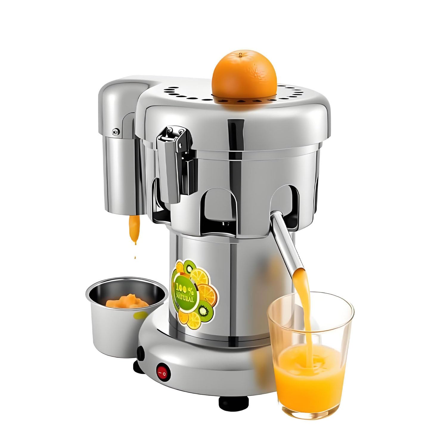 Estrattore di Succo Elettrico in Acciaio Inox per Frutta e Verdura, estrattore di Succo Commerciale, estrattore di Succo in Acciaio Inox per Frutta e Verdura, per Famiglie e Hotel 110V