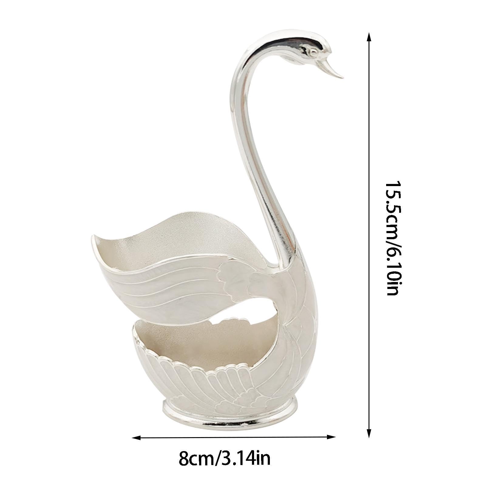 Support Décoratif Cygne Métal Pour Couverts – Organisateur Vaisselle Élégant Or Blanc/Argent