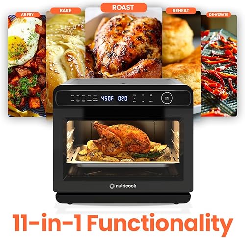 Miniatura 3 de Nutricook Horno freidora de aire de vapor Steami de 24 litros, multicocina de encimera de convección 11 en 1 con tecnología de vapor real, freír al