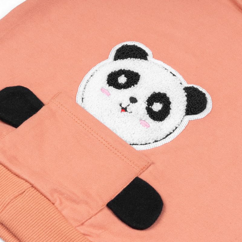 ARIEL Kids Cotton Fleece Full Sleeve Hoodie Sweatshirt for Boys and Girls (ORGPKTTED-ORA-06MTS) Peach - Image 2 thumbnail