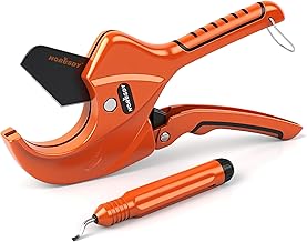 HORUSDY 64mm Ratchet PVC Pipe Cutter for PEX,PVC,PPR and Plastic Hoses, 2-1/2" SK5 Steel Blades Ratcheting Pipe Cutter Tool for Home Repairs and Plumbers