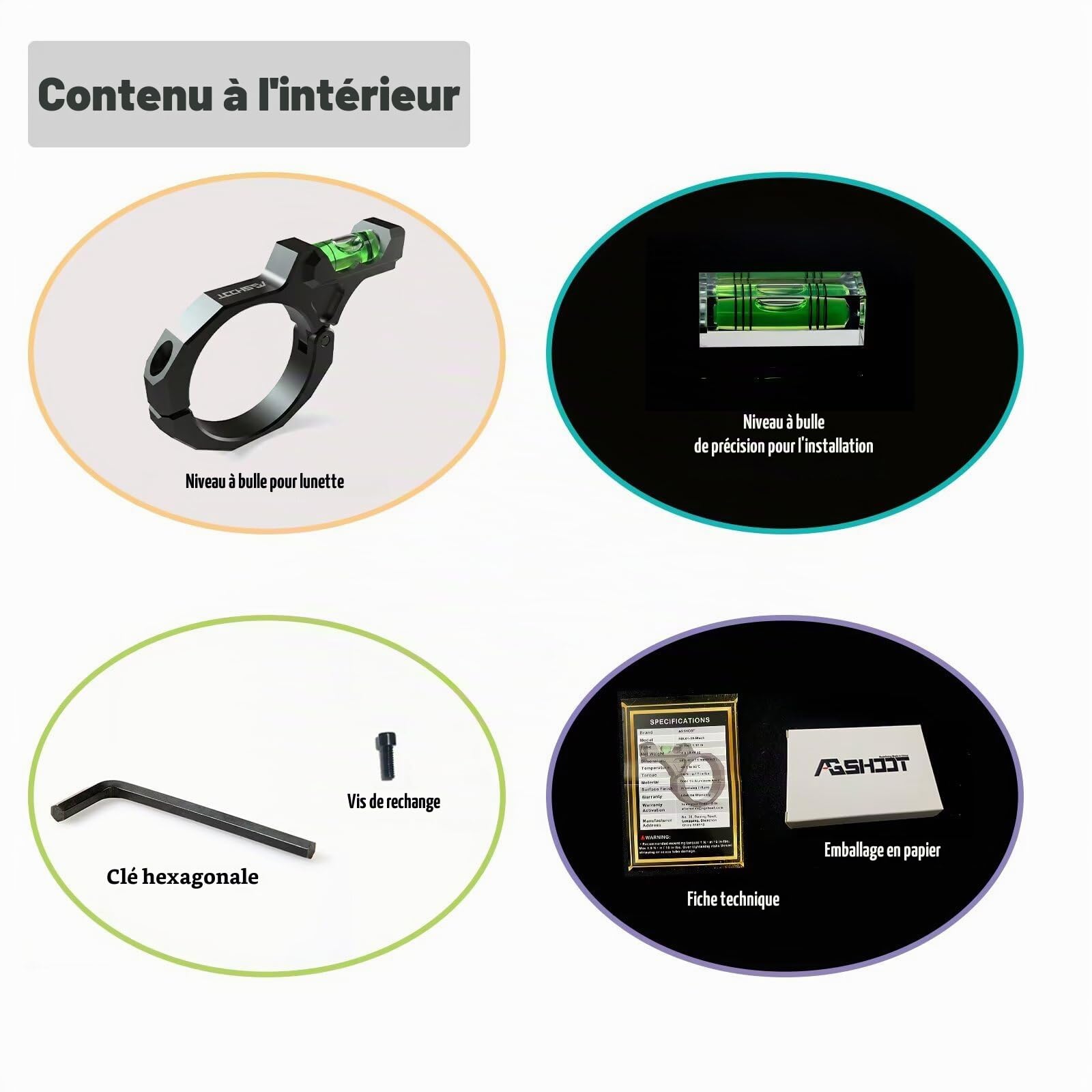 Niveau à Bulle de Précision pour Lunette de Visée, Système Anti-Cant pour Tir de Précision et Compétition | Adaptable Tubes 34mm