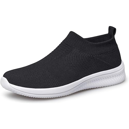 Vidbiv Men Slip on Casual Trainers Walking Shoes - Breathable Slip-on Lightweight Comfortable Tennis Mesh Sneaker