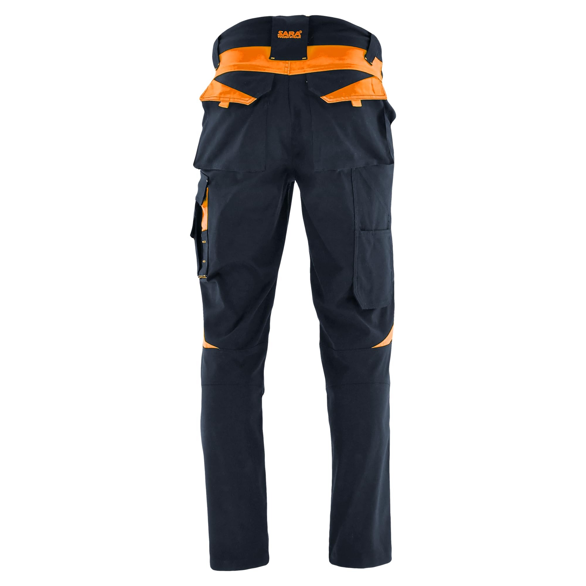 SARA Workwear spodnie robocze NEOFLEX 260 g/m² 58% bawełna z paskami odblaskowymi grafitowe/pomarańczowe 62XXL'