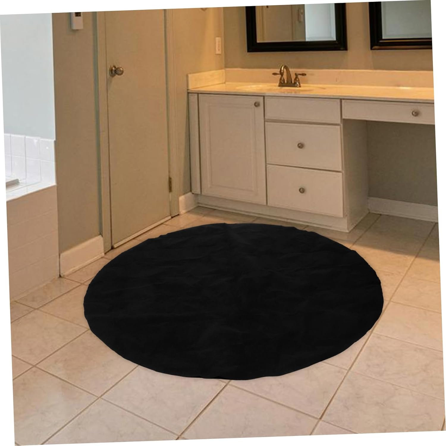 Milisten Hot Tub Protective Mat and -Resistant Round Rug for Spa and Pool Versatile Use for Indoor and Outdoor Applications Non- Base Easy to Cut for