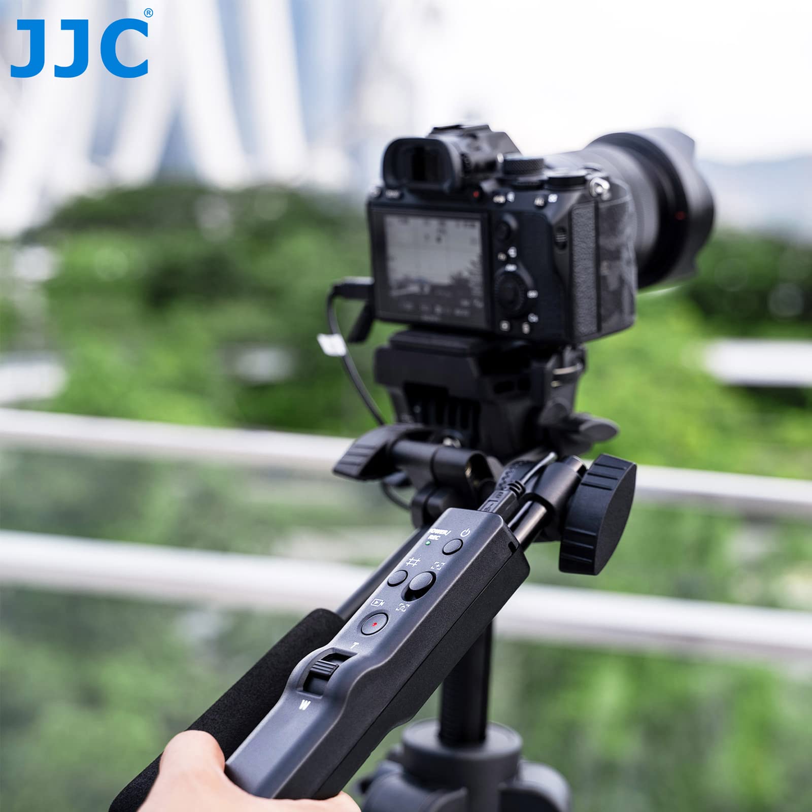 JJC Caméra Trépied Télécommande pour Sony FDR-AX53 HDR-CX405 A9III etc, Poignée de Trépied Universelle pour Multi/Lanc Caméra/Caméscope