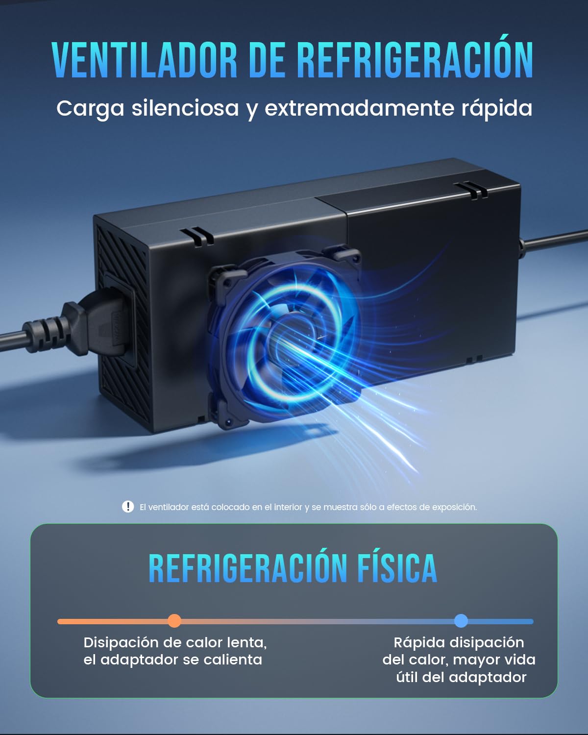 Fuente de Alimentación para Xbox One, Cargador Mando Xbox Fuente de alimentación 200-240V para Xbox One 100-240V, 220W (Versión Vás Silenciosa)