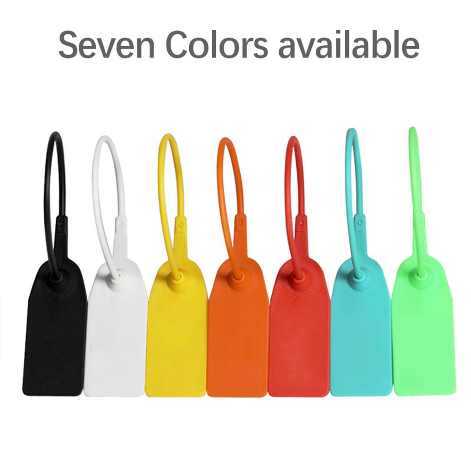 Etichette in plastica, 100 pezzi, etichette monouso in plastica, 180 mm, multicolore, per borse, scarpe e vestiti (nero)