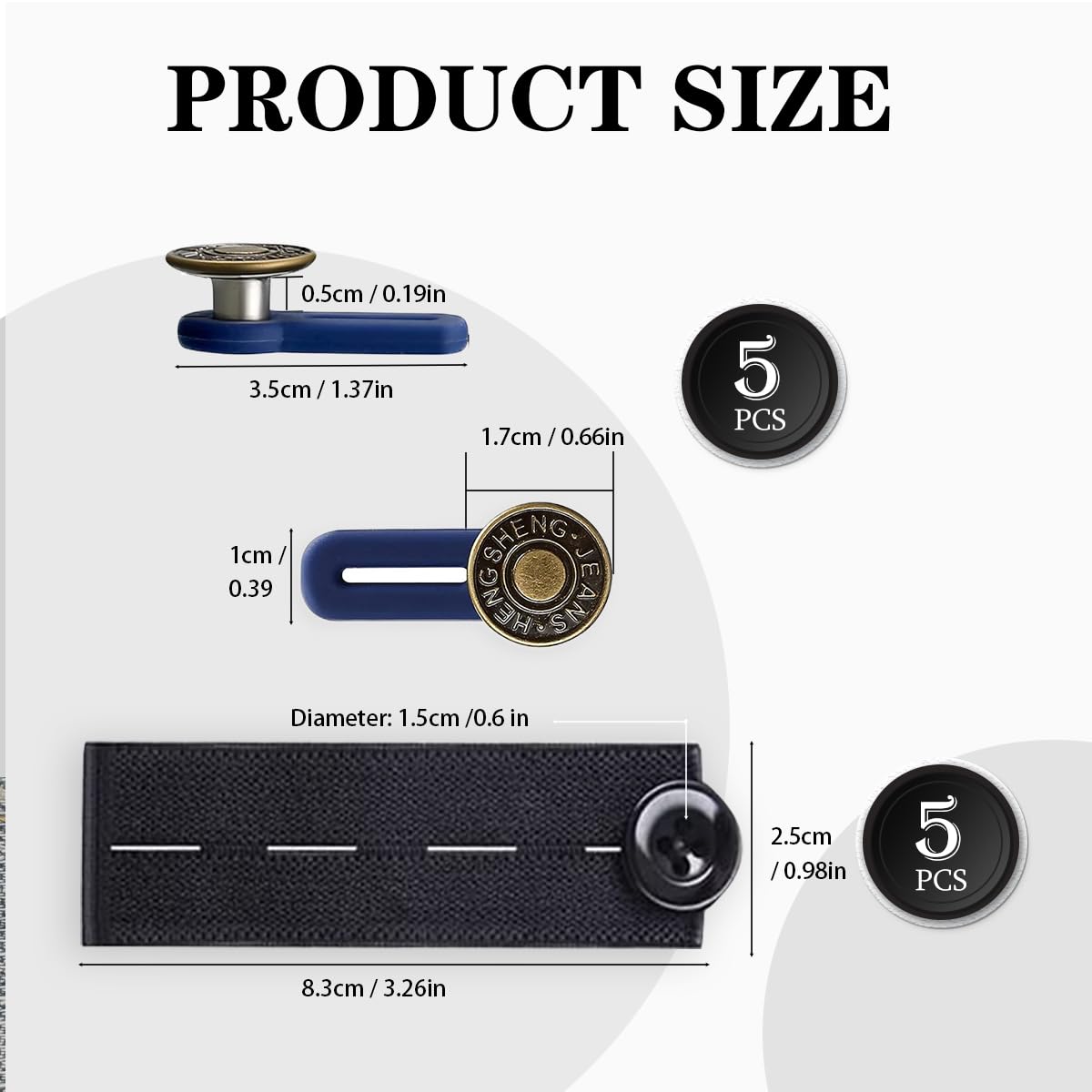 12 Pezzi Allarga Pantaloni - Estensioni Elastiche Per Girovita, Bottoni Regolabili