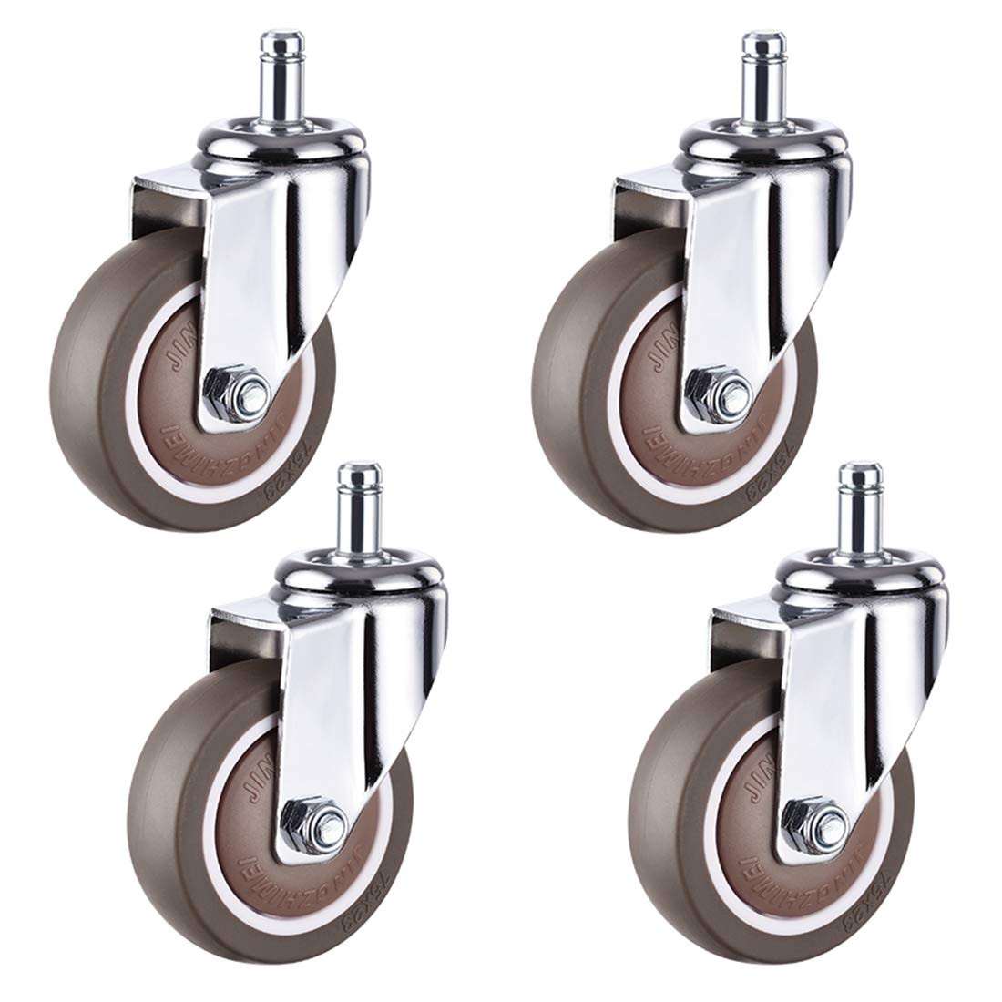 GYRAZXS Heavy Duty 4X Office Chair Castor Wheels 360° Universal Trolley Casters Rubber 63mm (2.5in) for Smooth Movement and Durability