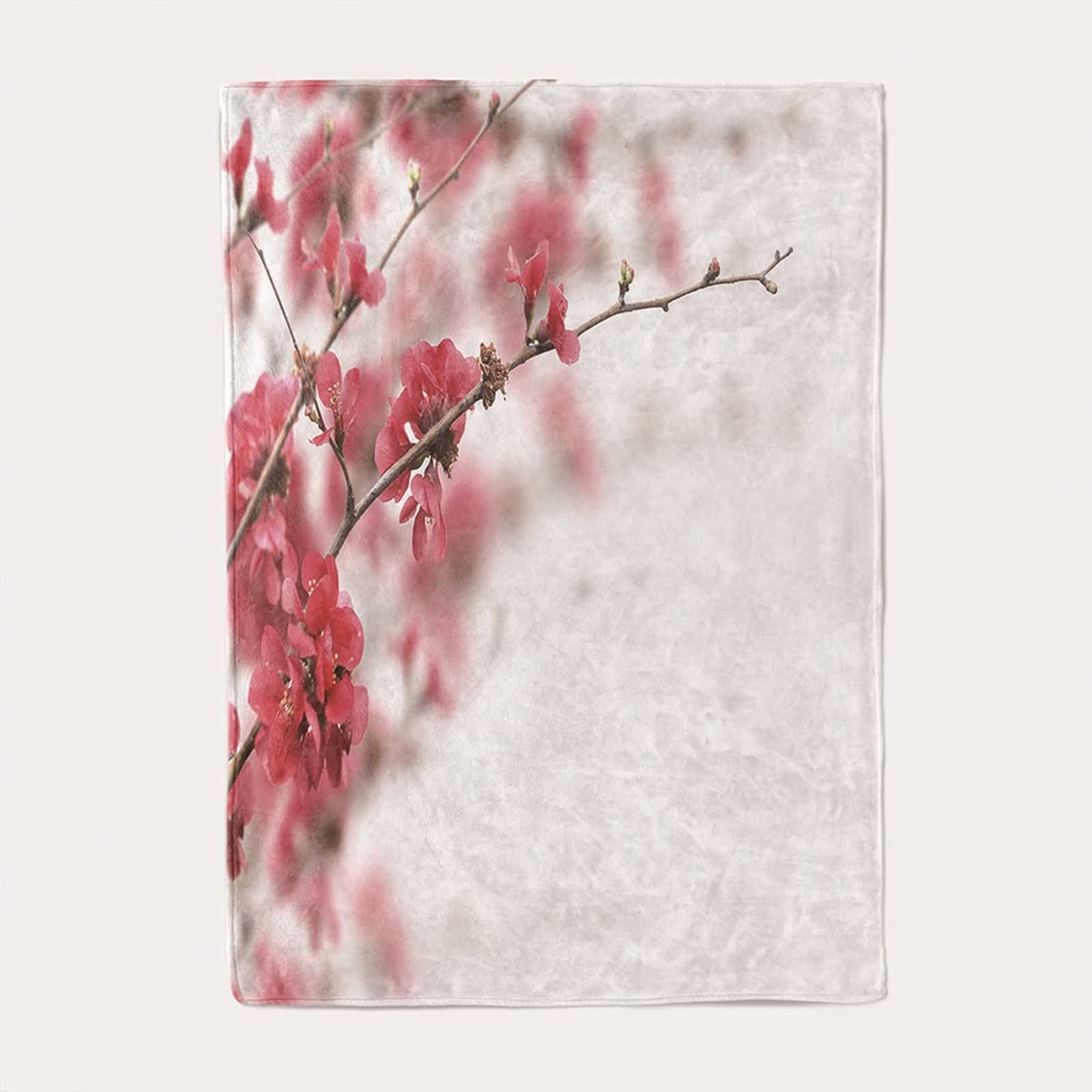 Daesar Natale Coperta Pile Fantasia, Coperta Flanella Singolo/Matrimoniale Divano/Letto Rosa Bianco Grigio Motivo Fiori Tema Piante Coperta Estiva/Invernale, 180x220cm