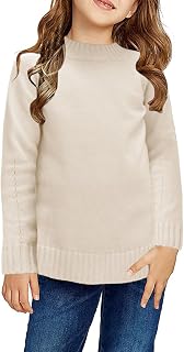 Girls Turtleneck Neck Pullover Sweaters Long Sleeve Kids Toddlers Cable Knit Jumper Tops Chunky Outwear