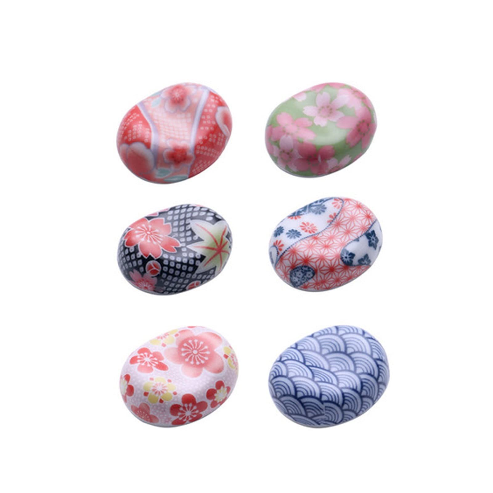 WDWDW Chopstick Rest Chopsticks Holders Restaurant Set of 6Pcs Floral Painted Ceramic for Coffee Spoon Fork Kitchen Tableware